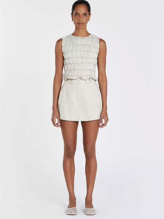 DISSH Tops - DISSH Natural Davina Shirred Linen Top